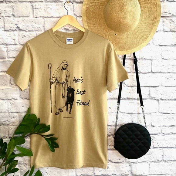 Man's Best Friend T-Shirt, Religious Shirt, Faith Clothing, Trendy Shirt - Beige - Picture 2 of 2